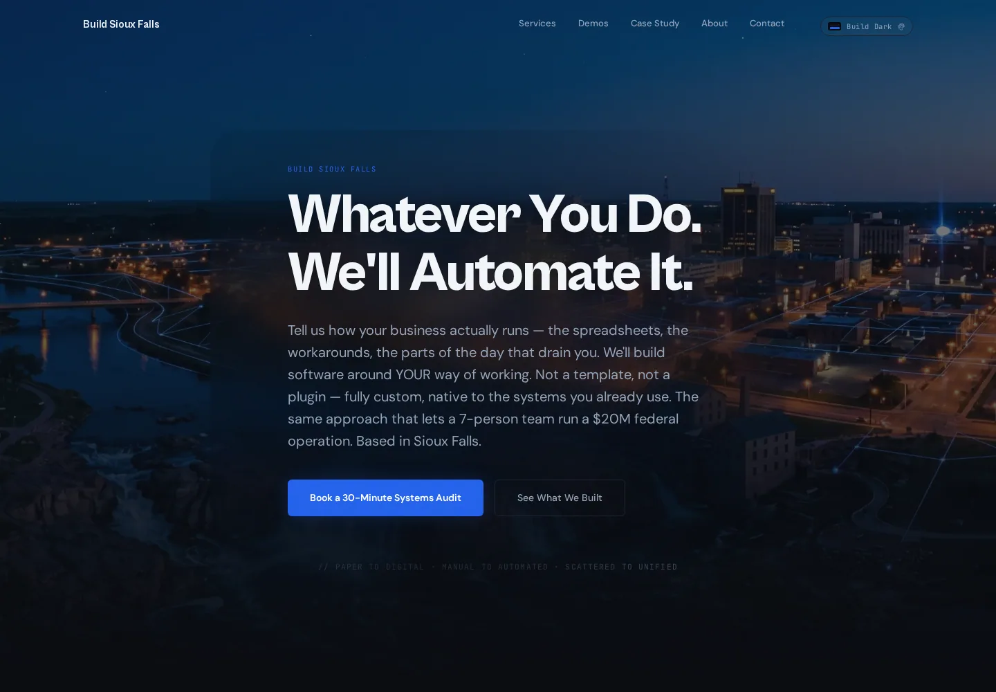 Build Sioux Falls website with its local South Dakota business identity